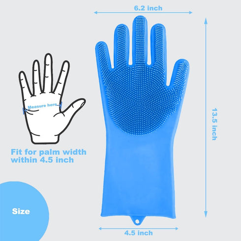 Pet Washing Gloves - Gentle Silicone Dog Bath Shampoo Shower Brush Grooming Mitts, Waterproof, Massaging Rubber Scrubber