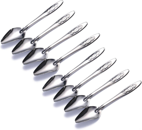 Youngy 8Pcs Bird Parrot Feeder Spoon Stainless Steel Milk Medicine Avoid Asphyxia for