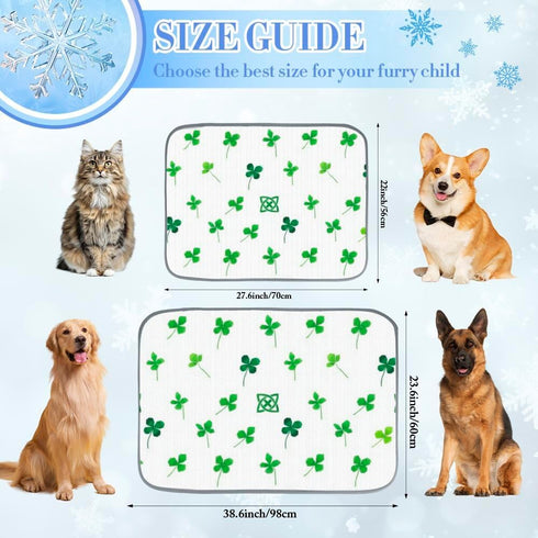 imiBBWQu Summer Summer 27" 22" Dog Cooling Mat St Patricks Day Leaves Water Cooling Mat for Cat Washable Pad for Dogs