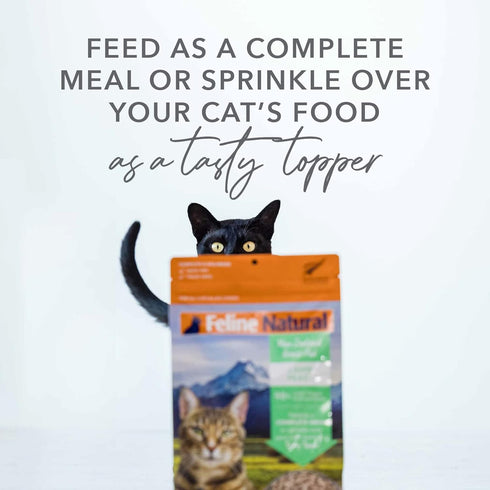 Feline Natural High Protein Dry Cat Food - Freeze-Dried Diet with Lamb & King Salmon, 11oz