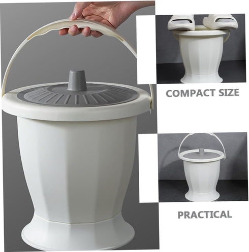 SOPOTUTU Portable Chamber Pot with Lid for Adults Reusable Spittoon Urinal Bucket for Home and Travel Durable Plastic