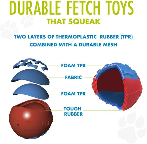 Hero Fetch Dog Toy, Outer Armor, Floats & Squeaks