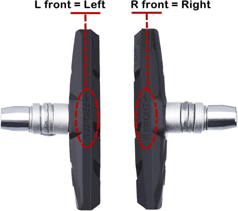 Hotop 2 Pairs V Bike Brake Pads with Hex Nuts and Spacers, 70 mm Set