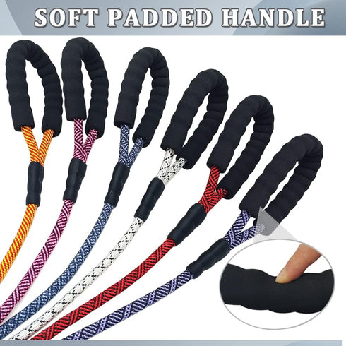 MayPaw Heavy Duty Rope Dog Leash, 3/4/5/6/7/8/10/12/15 FT Nylon Pet Training Leash, Navy