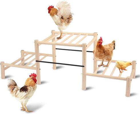 moyardow Chicken Perch, Natural Beech Wood Roosting Ladder, Chick Perch for Strong Wooden