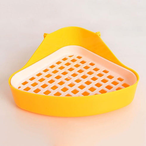 Rely2016 Small Animal Pet Triangle Potty Trainer, Litter Corner Toilet Training Tray, Color Random