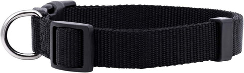 Native Pup Basic Nylon Dog Collar, Adjustable for Small, Medium, Large Pets & Puppies, Cute Colors (Large, Black)
