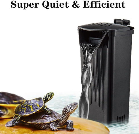 Aquarium Filter for Turtle Tanks, Fish Tank Waterfall Flow Pump for Reptiles, Amphibians, and Cichlids