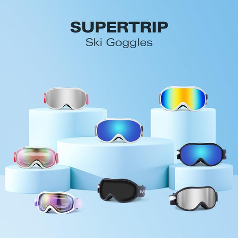 Supertrip Ski Goggles for Men Women, Anti-Fog Snowboard Goggles with UV Protection for Youth