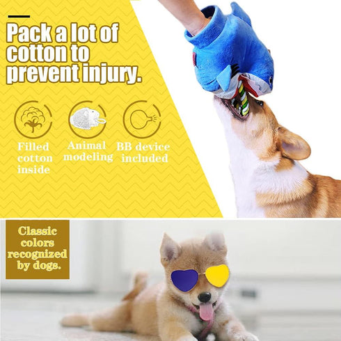 Squeaky Plush Dog Toy - Funny Stuffed Rope Toy for Small Medium Dogs, Cute Teething Chew Toy for Interactive Training