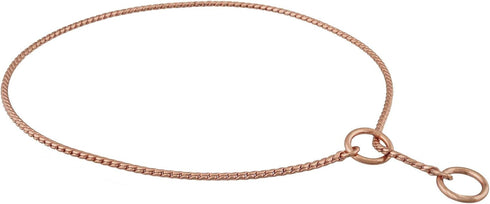 Alvalley Metal Chain Dog Show Collar, Pet Slip Collar for Shows, Adjustable for All Dog Sizes, Rose Gold, 22"