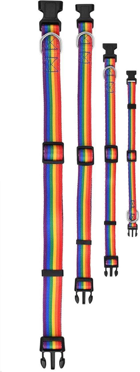 Rainbow Pet Collars for Dogs and Cats, LGBTQ Accessories, Gay Pride Pride Flag Collar, Large Size