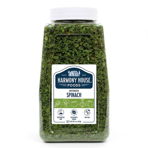 Harmony House Dried Spinach Flakes Dehydrated Vegetables For Cooking, Camping, Emergency Supply
