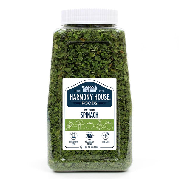 Harmony House Dried Spinach Flakes Dehydrated Vegetables For Cooking, Camping, Emergency Supply