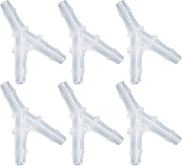 Xiaoyztan 6 Pcs Y-Type Aquarium Air Pump Accessories, Polypropylene Equal Barb Tubing Splitter Connectors