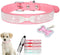 Small Dog Collar for Female Dogs, Pink Bling Bow Rhinestone Sparkly Crystal Jewel Diamond, XXS XS Small Medium