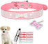 Small Dog Collar for Female Dogs, Pink Bling Bow Rhinestone Sparkly Crystal Jewel Diamond, XXS XS Small Medium
