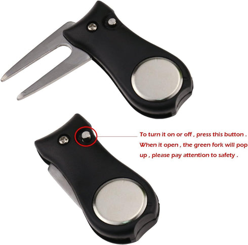Honbay Golf Divot Repair Tool Set, Golf Brush and Groove Cleaner with Retractable Clip