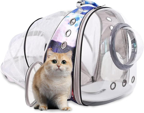 Cat Clear Bubble Backpack Carrier, Space Capsule for Small Dogs, Airline Approved Travel Hiking Cat Book Bag