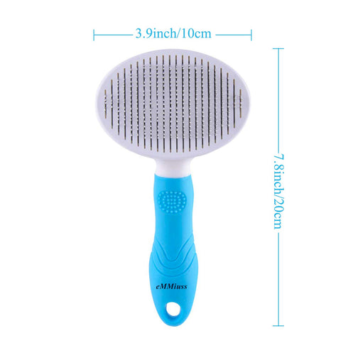 Cat Brush for Shedding, Self Cleaning Slicker Brush, Skin Friendly Grooming Tool for Dogs, Cats, Rabbit Massage