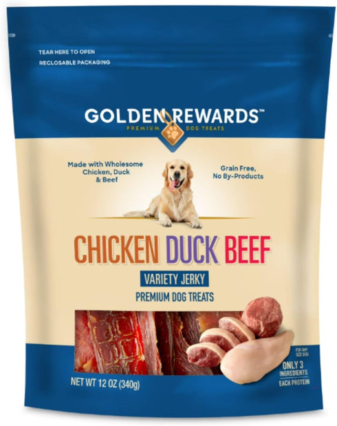 Generic Dog Treats Chicken, Duck & Beef 12 oz Variety Jerky Dog Chews,