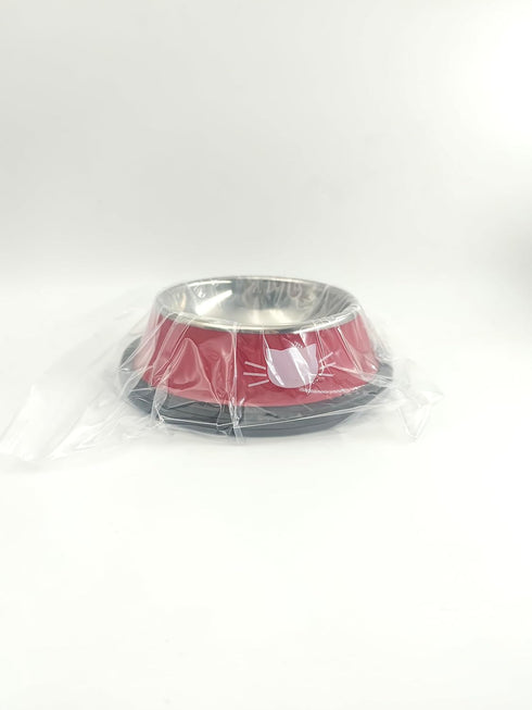 3 PCS SUOXU Stainless Steel Cat Bowls, Non-Skid Base Leak-Proof Feeding Bowls with Cute Cats Painted