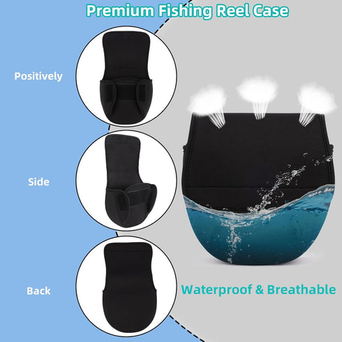 Neoprene Spinning Reel Cover, Waterproof & Shockproof Fishing Reel Protective Case for Universal Reel Pouch