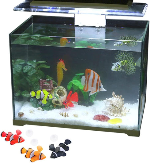 Mesee Silicone Clownfish Set - Floating Glowing Fake Fish for Saltwater Fishbowl Decoration