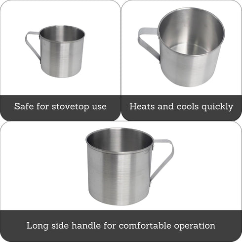IMUSA USA Aluminum Mug for Stovetop Use or Camping, 1.25-Quart, Silver