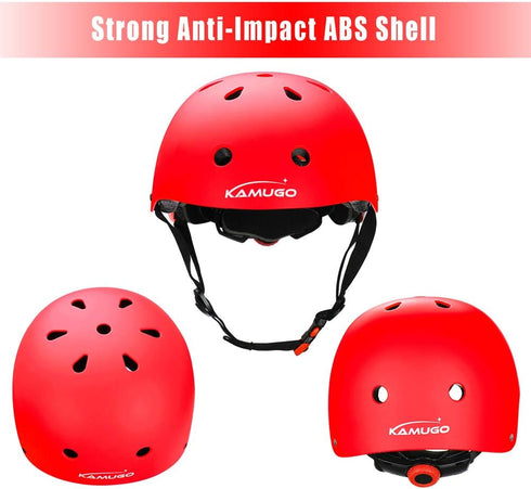 KAMUGO Kids Bike Helmet, Toddler Helmet for Ages 2-8 with Protective Gear Set, Knee Elbow Wrist Pads