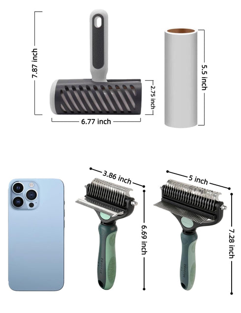 ZHUOYUE ZX 3-in-1 3PCS, Deshedding Dog Brush, Deshedding Dog Grooming Brush & Undercoat Rake with Dematting Comb
