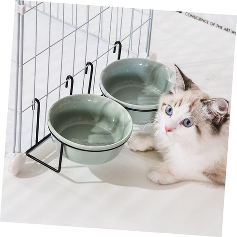 Hanging Pet Bowl Set - Hanging Kennel Water Bowl for Puppy Cages, Pet Feeder, Cat Accessories, Dog Dish with Rack