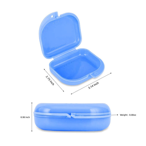Orthodontic Retainer Case with Vent Holes - Mouthguard Container with Hinged Lid for Office, Travel, Household