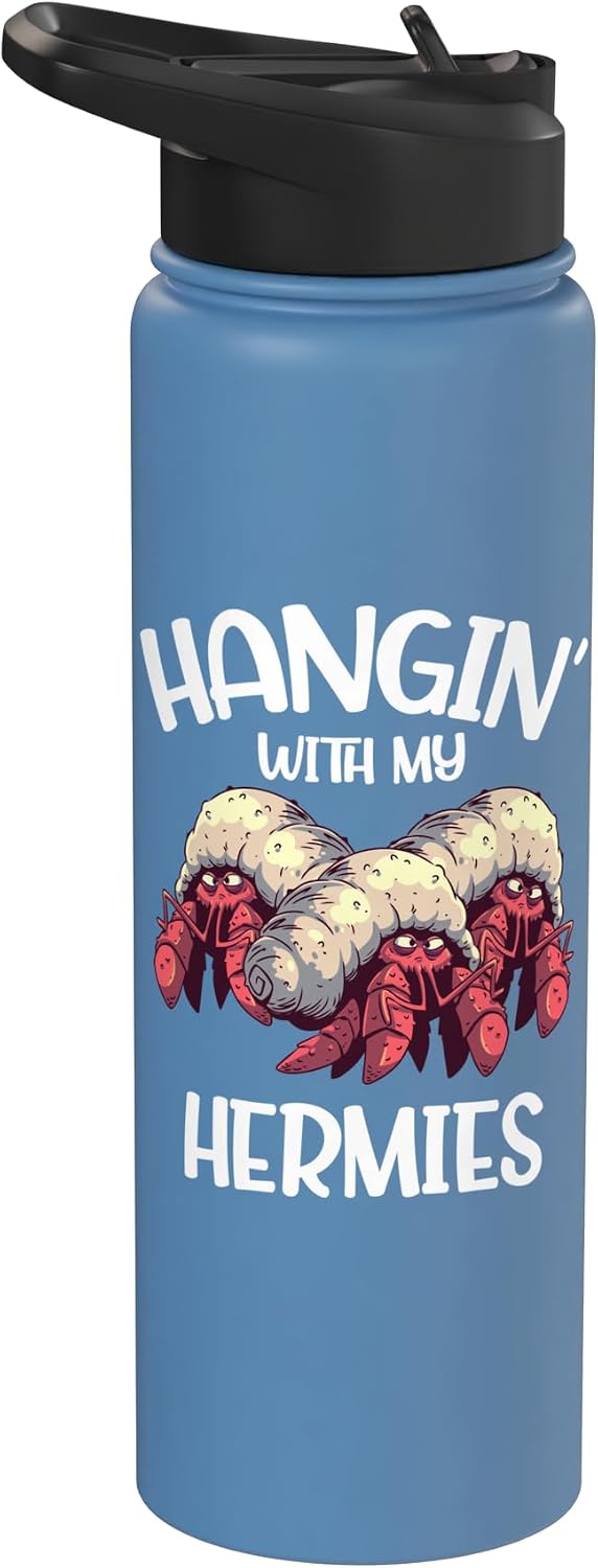 Funny Seafood Crab Lover - DressedForDuty Hangin With My Hermies Funny Hermit Crab Seafood Lovers Stainless Steel Insulated