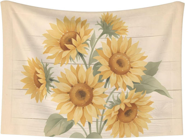 Futterya Plush Pet Blanket Sunflower Bouquet Vintage Style 3D Paw Print Design Soft