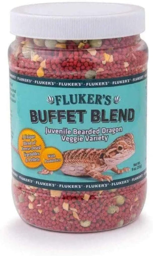 Fluker's Buffet Blend Juvenile Bearded Dragon Veggie Diet, 9-Ounces, Model: 76053