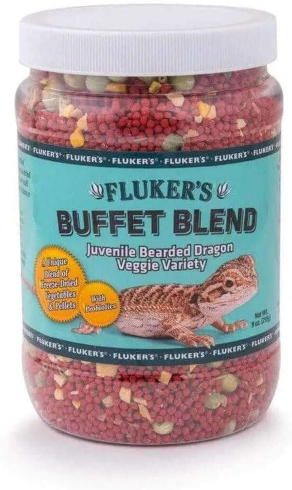 Fluker's Buffet Blend Juvenile Bearded Dragon Veggie Diet, 9-Ounces, Model: 76053
