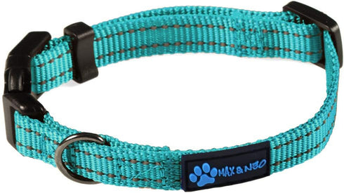 Max and Neo NEO Nylon Buckle Reflective Dog Collar - We Donate a Collar to a Dog Rescue for Every Collar Sold