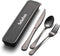 Portable Travel Cutlery Set with Case, 4-Piece Stainless Steel Reusable Utensils for Camping, Picnic, Hiking, Office,