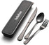 Portable Travel Cutlery Set with Case, 4-Piece Stainless Steel Reusable Utensils for Camping, Picnic, Hiking, Office,