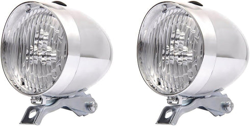Toddmomy 2pcs Retro Bicycle Lights: Front and Rear Lights for Night Riding, Vintage Flashlight Bike Lamp