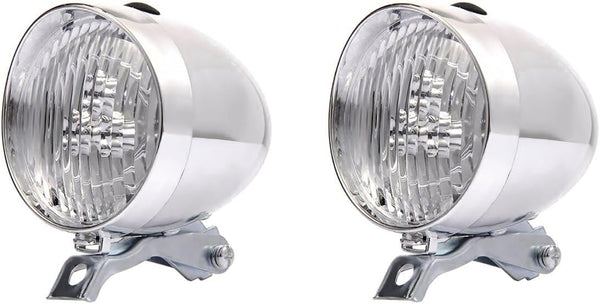 Toddmomy 2pcs Retro Bicycle Lights: Front and Rear Lights for Night Riding, Vintage Flashlight Bike Lamp