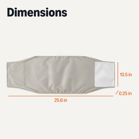 3 Pack, 25.6 10.5 0.25, Amazon Basics Washable Dog Diapers, Highly Absorbent, Male, XL Size, x x Colors- Black, Grey