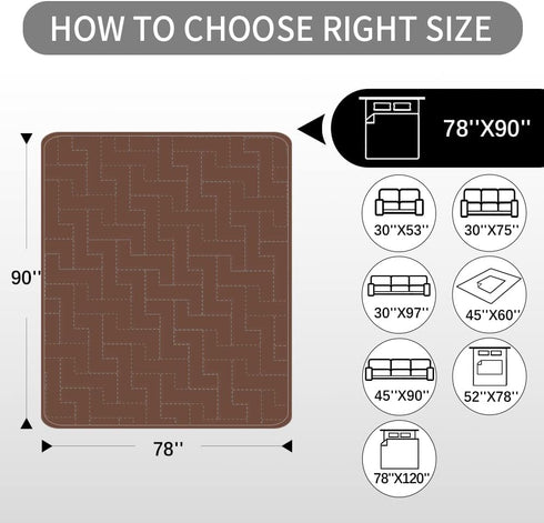 fuguitex Waterproof Dog Bed Cover - Couch Cover for Pet, Anti-Slip Cat Mat, Furniture Protector, Blanket for Sofa Chair