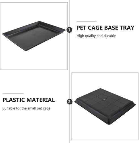 POPETPOP Dog Travel Crate Tray, Plastic Replacement Pan for Dog Crate, 34x26cm