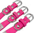 Cute Dazzling Soft Suede Leather Bling Rhinestone Crystal Jeweled Pet Collar and Leash Combo Set (S, Hot Pink)