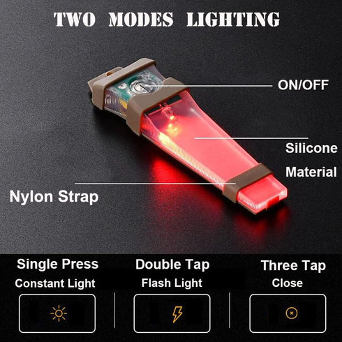 Waterproof Helmet Signal Light, Safety Flashing Survival Light for Outdoor Sports, Hunting, Hiking