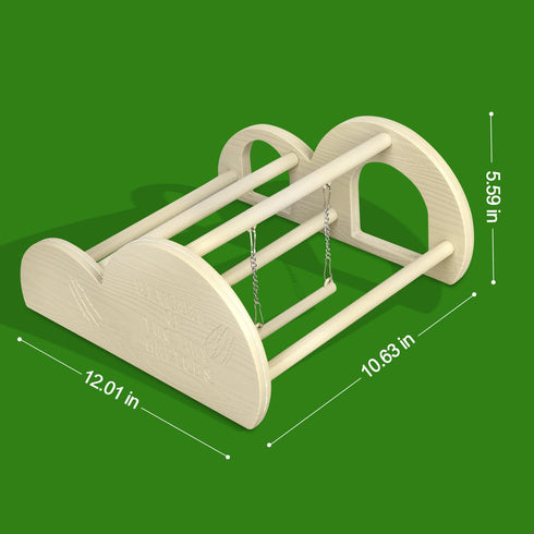 Chicken Perch with Swing & Mirror, Waterproof PVC Roosting Stand for Hens Activity Gym for Chick Toys & Bantams