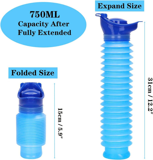 Queuing-2 Pack 750ml Emergency Urinal for Kids Adult,Portable Reusable Outdoor Urinal Potty Pee Bottle, Outdoor