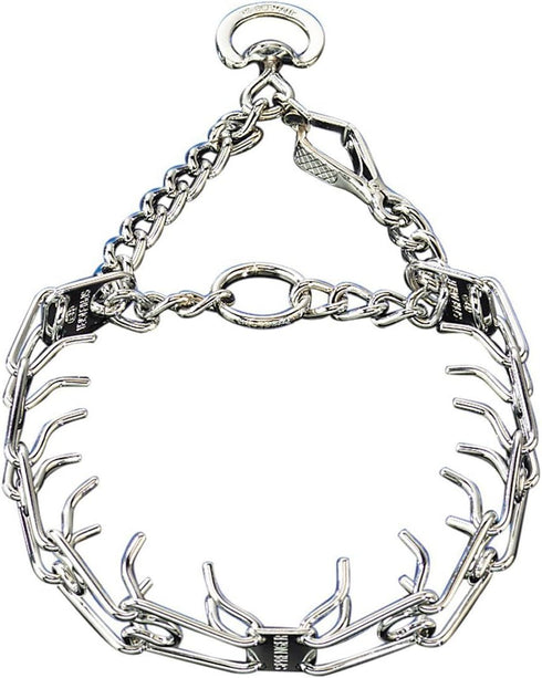 Herm Sprenger Chrome Plated Steel Training Prong Collar with Quick Release Snap for Dogs, 23in (58cm) x 3.2mm